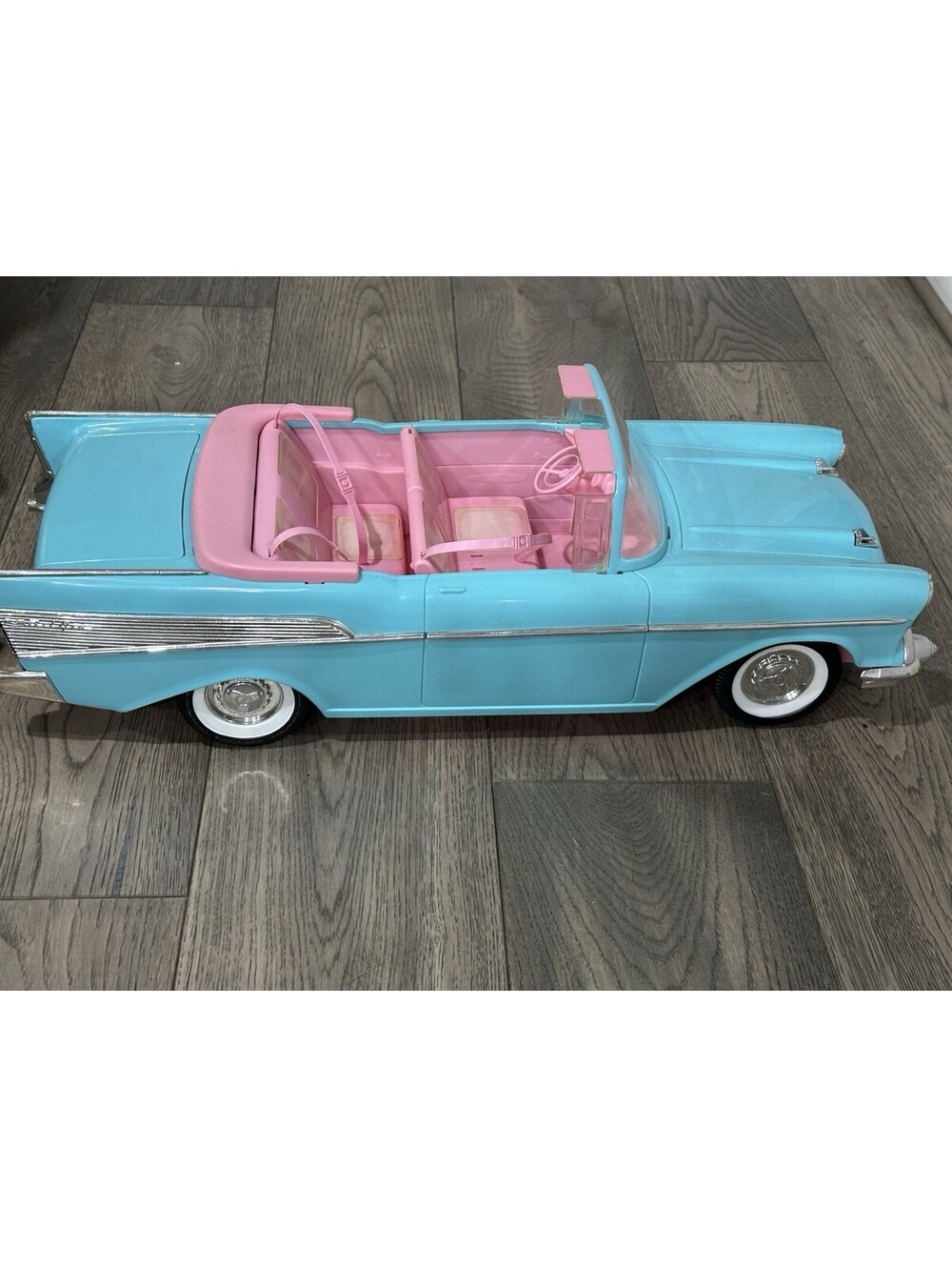 Vintage 1988 Mattel Barbie '57 Chevy Bel Air Convertible Toy Car Pink /Teal
